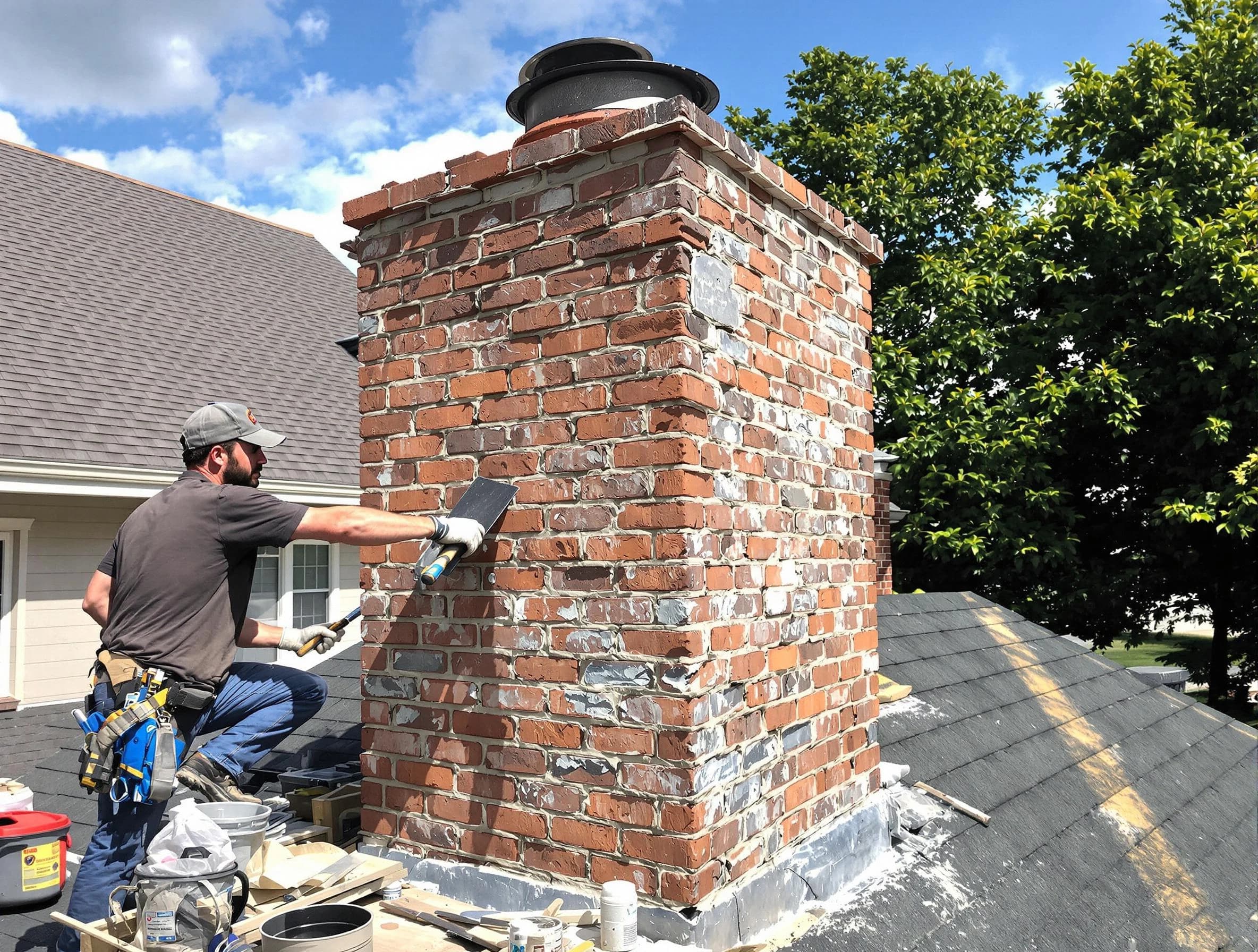 Completed chimney rebuild by New Brunswick Chimney Sweep in New Brunswick, NJ