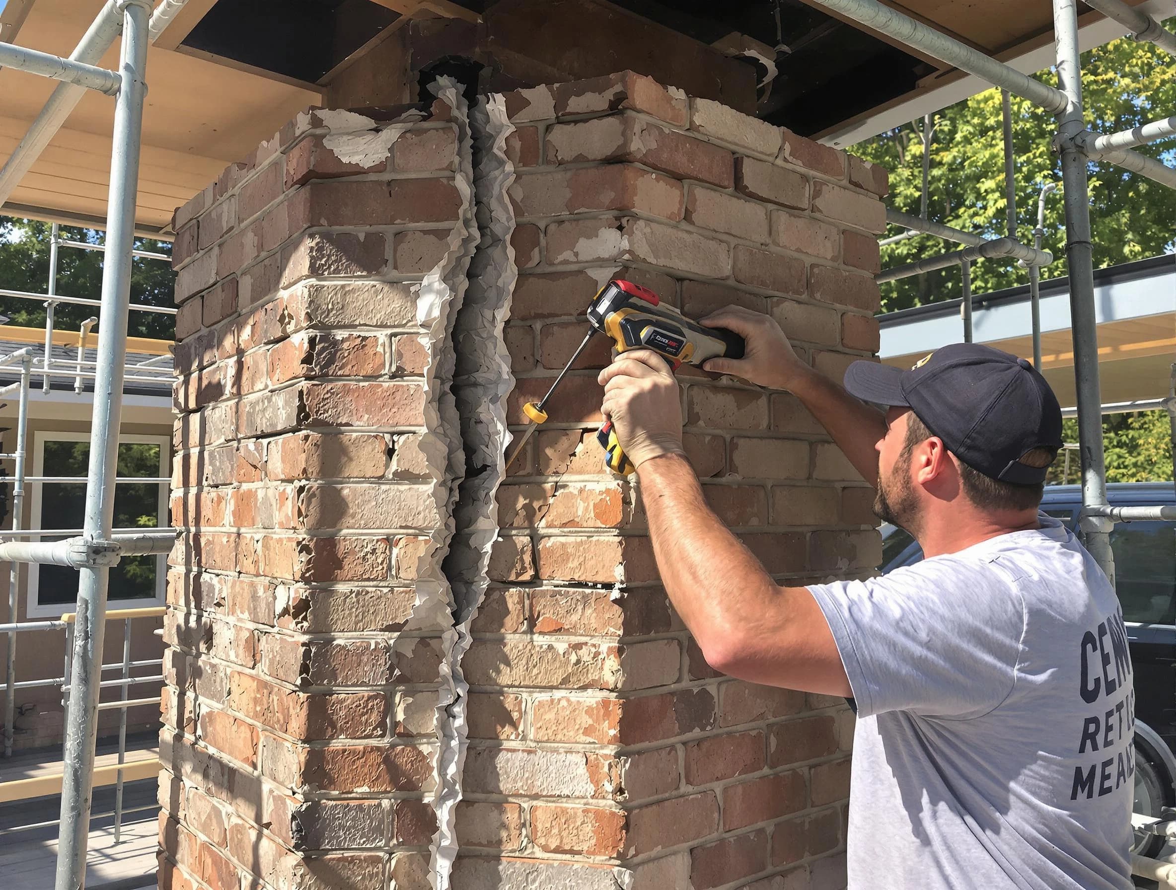 New Brunswick Chimney Sweep technician performing chimney repair in New Brunswick, NJ