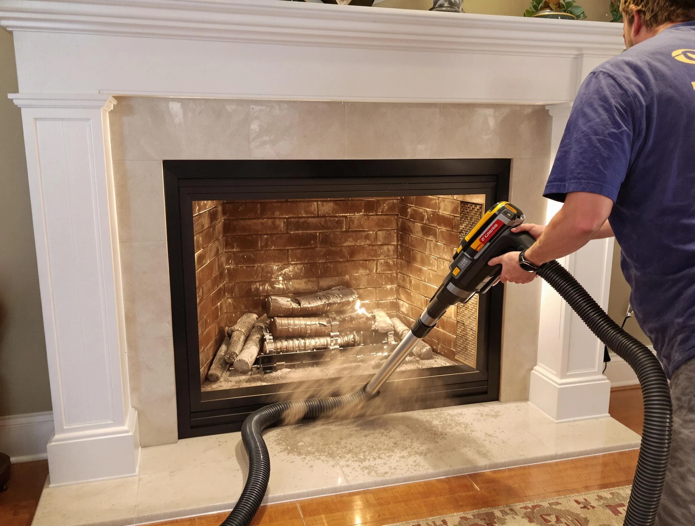 Fireplace cleaning performed by New Brunswick Chimney Sweep in New Brunswick, NJ