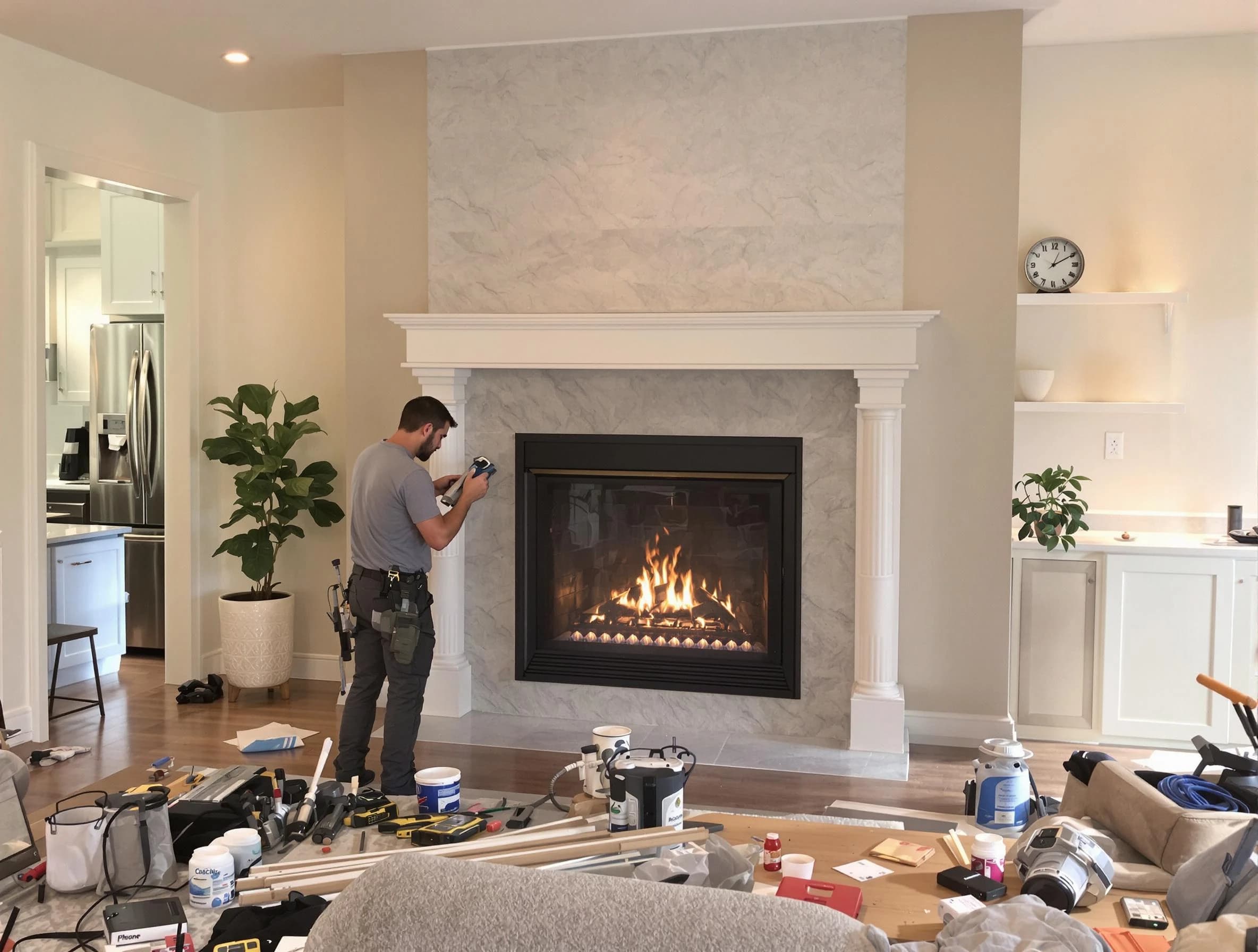 Newly installed fireplace by New Brunswick Chimney Sweep in New Brunswick, NJ