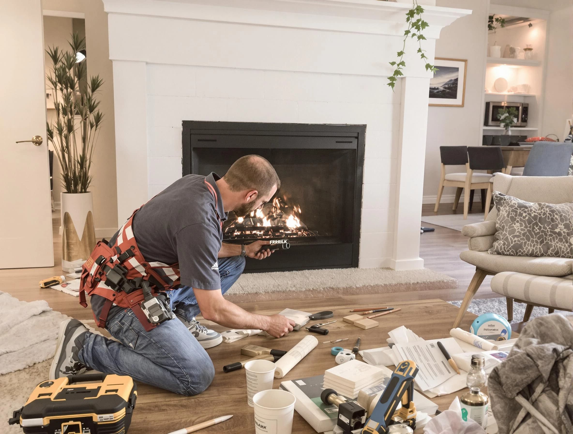 New Brunswick Chimney Sweep performing fireplace repair in New Brunswick, NJ